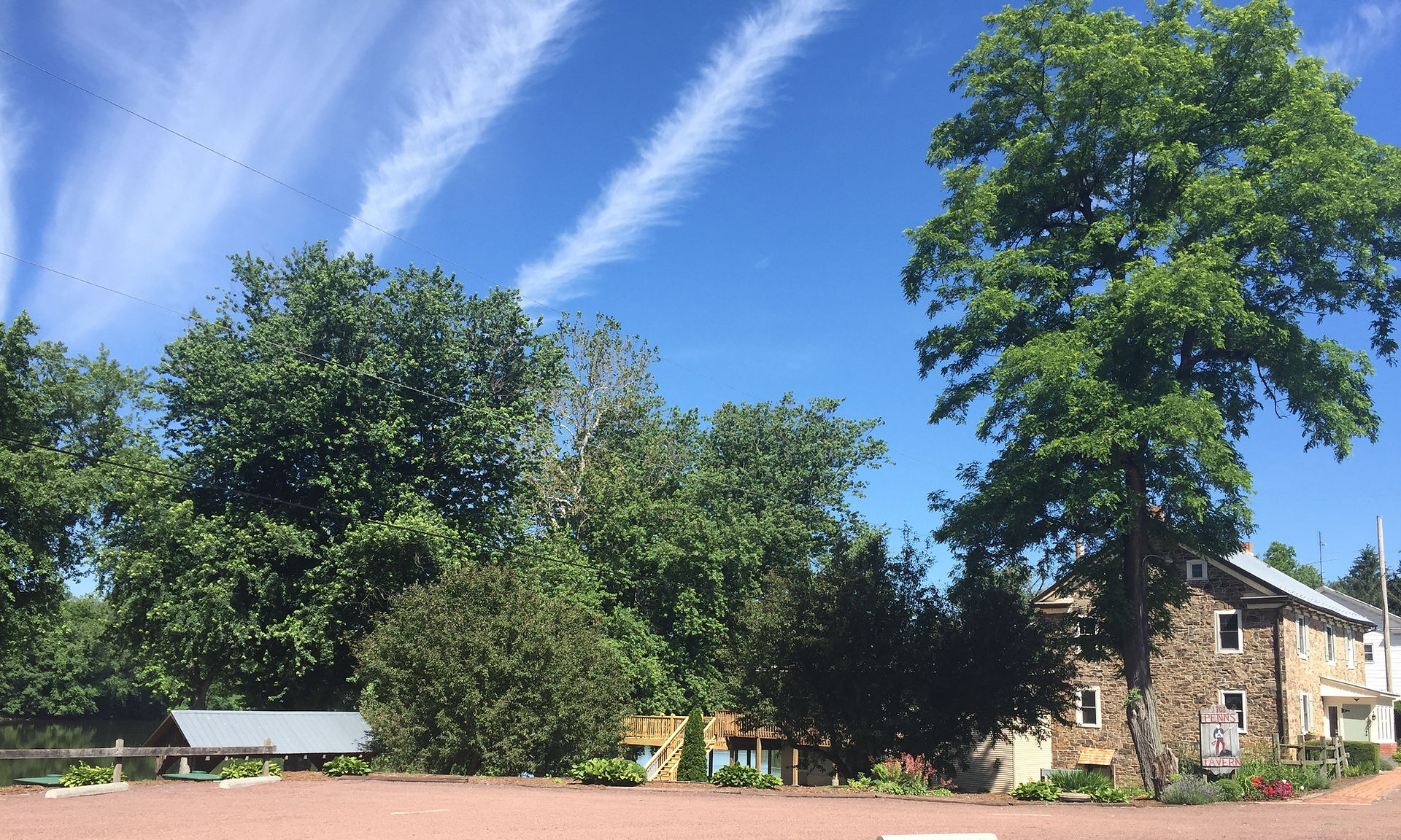 Panoramic view of the Susquehanna River from Penn's Tavern at sunset